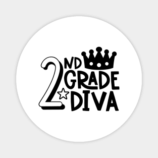 2nd Grade Diva Cute Kids Girls School Back to School Magnet